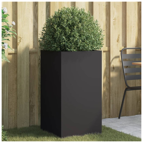 Planter black galvanised - galvanised, steel