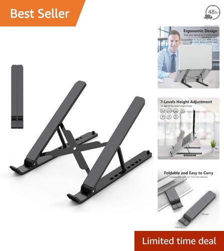 Sturdy black laptop stand - laptop, with