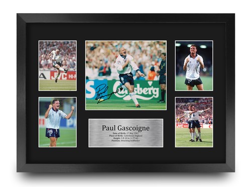 Paul gascoigne signed pre - signed, a3