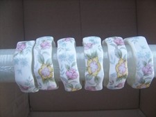 Mayfair Bone China Alpine Flowers Design Napkin/Serviette Ring X 6