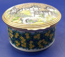Worcestershire Cottage Royal Worcester China Hinged Trinket Box 1999