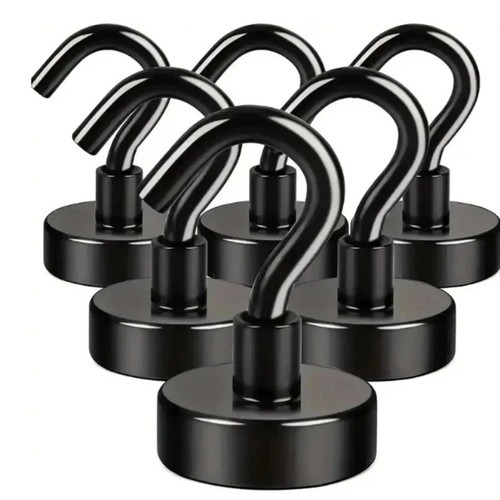 6pcs black magnet hooks 25 - black, hooks,