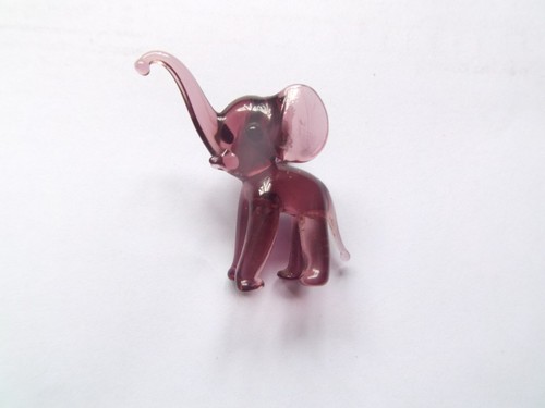 Tiny purple glass elephant - elephant,