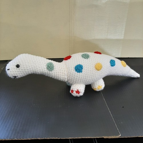 Handmade crocheted dinosaur