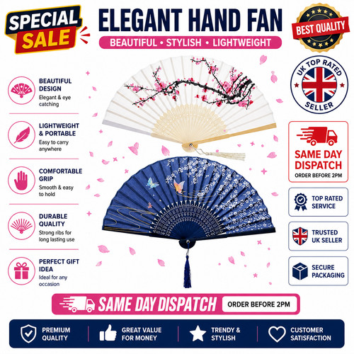 Pieces folding hand fans for - 2,