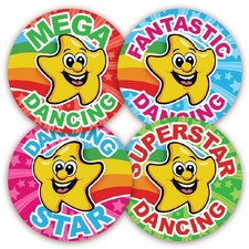 144 Dancing Star Stickers Well