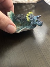 Vintage Triceratops Dinosaur Figure Baby Hatchling Toy 