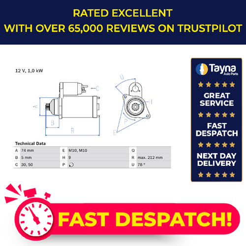 Starter motor fits - starter,