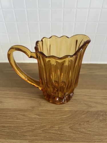 Vintage amber glass milk - vintage, jug/
