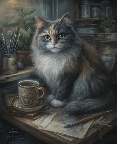 Green eyed gray - gray, artist