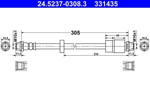 Brake hose for audi 04 - audi, 00-04