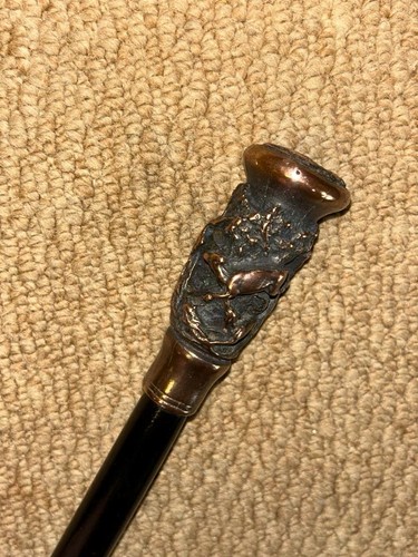Antique ebonised walking stick - antique,