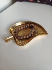 Brass style metal Leaf Trinket