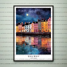 Galway Ireland harbor unframed