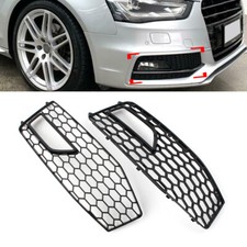 2x Honeycomb Front Bumper Fog Light Grille Cover For Audi A4 B8.5 S4 RS4