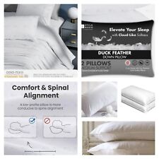 100% Duck Feather Filled Pillows,100% Cotton Cover,Soft & Comfy Pack of 2,4,8,10