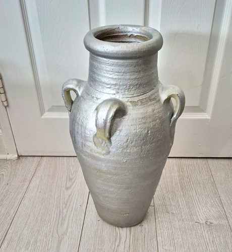Silver textured ceramic - silver,