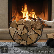 Large Metal Firewood Log