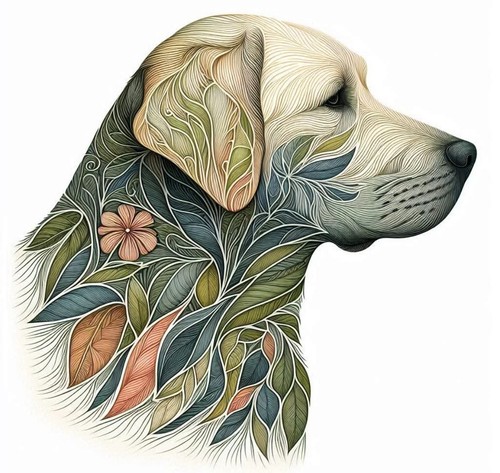 Flowered labrador cross - flowered,