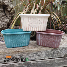 Garden Planter Oval Trough Plastic Plant Pot Flower Herb Home Sweet Home 29cm