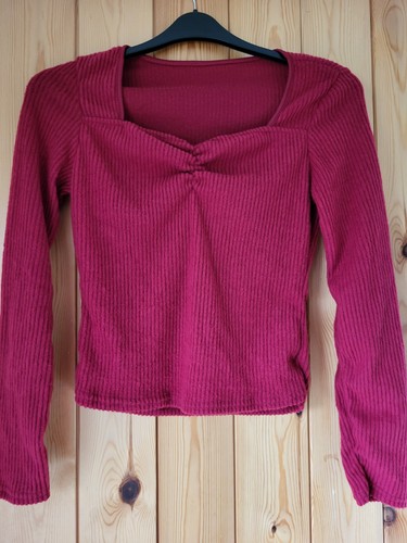 Ladies burgundy jumper - burgundy, l