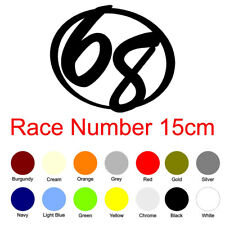 Race Number 15cm Vinyl Stickers Scooter Leg Shield Motorcross Bike Racing Decal