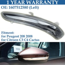 For Peugeot 208 2012-2019 Wing Door Mirror Indicator Clear Left Passenger Side