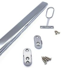 Wardrobe Pole Hanging Rail Oval 30x15 Tube Bar Clothes Storage Chrome + Fittings