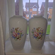 Vintage Milk Glass Floral Vase