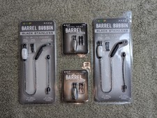 ESP Black Stainless Barrel Bobbins White Heads plus spare Metal Heads X 2