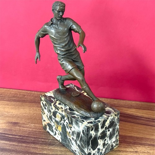 Bronze soccer player statue - soccer,