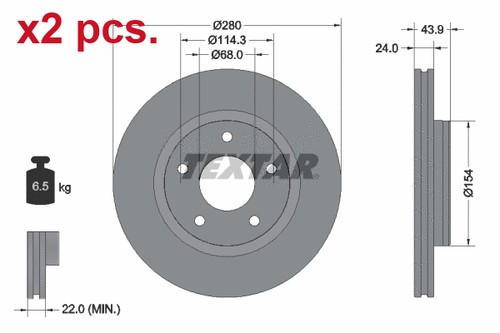 Pcs front brake disc rotos - x2,