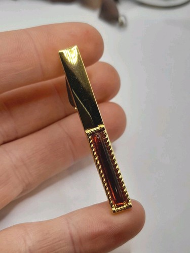 Vintage gold plated tie bar - gold,