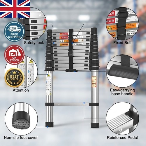 Telescopic ladder 8m - ladder, 3.8m