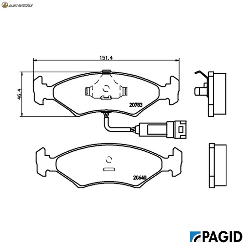 Brake pad set - brake, t4019