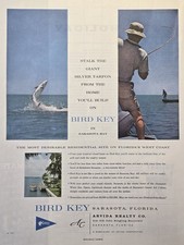 Bird Key Sarasota FL Tarpon Fishing  Residential Lots Vintage Print Ad 1960
