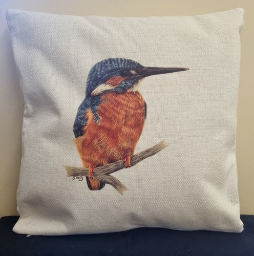 Kingfisher cushion cover - kingfisher, by