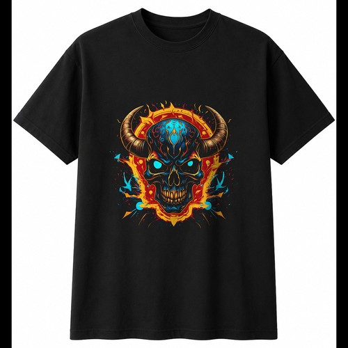 Tattoo horned skull with - horned,