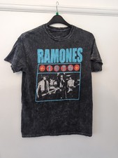 Vintage Ramones Charcole 1976 USA Tour T Shirt , Distressed, Faded, Black,Medium