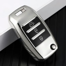 Silver Car Key Case Kia Carens/Ceed/Optima/Picanto/Rio/Sorento/Soul/Sportage