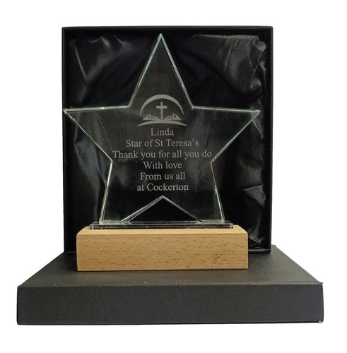 Personalised jade glass star - jade,