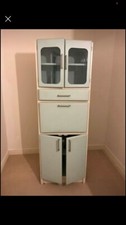vintage retro free standing kitchen unit - blue and white