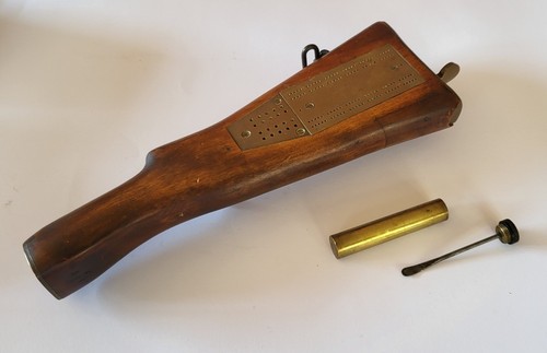 Vintage wooden stock brass