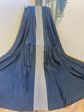 Dorma Capri Navy Blue White Polka Dot & Striped Cotton Sateen Curtains 66Wx90D