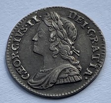1743 George II 0.925 Silver Maundy Twopence Coin