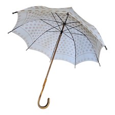 VINTAGE WOMENS LENNARDS OF LONDON UMBRELLA PARASOL SUNSHADE WOOD FINIALS