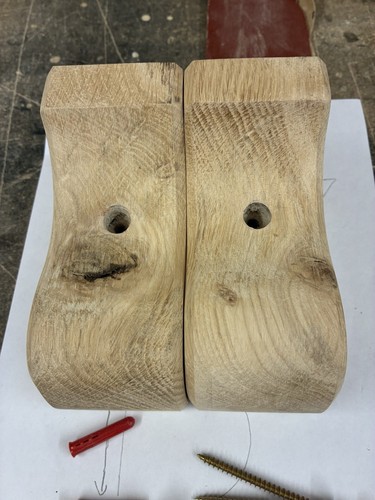Pair solid handmade oak - of,