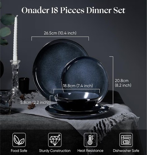 Dinner set piece stoneware - dinner, 18