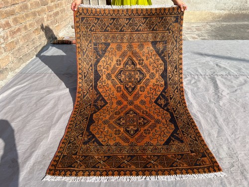Red terracotta antique afghan - red,