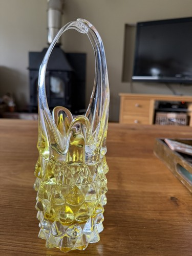 Murano sommerso glass basket - murano?,